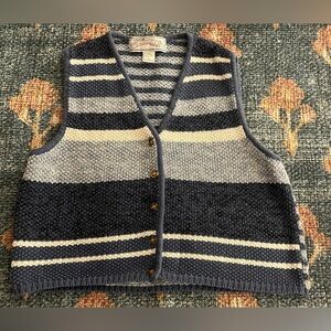 Women’s Vintage Nuggets Ramie Blend Eclectic Grandpa Knit Sweater Vest